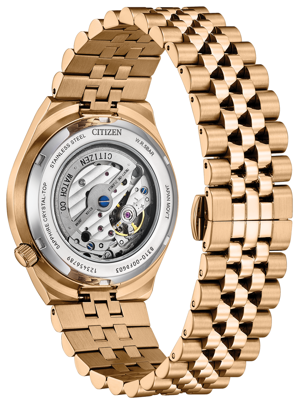 Citizen Tsuyosa 60 Blue Dial Rose Gold-Tone Stainless Steel Watch NK0023-57L