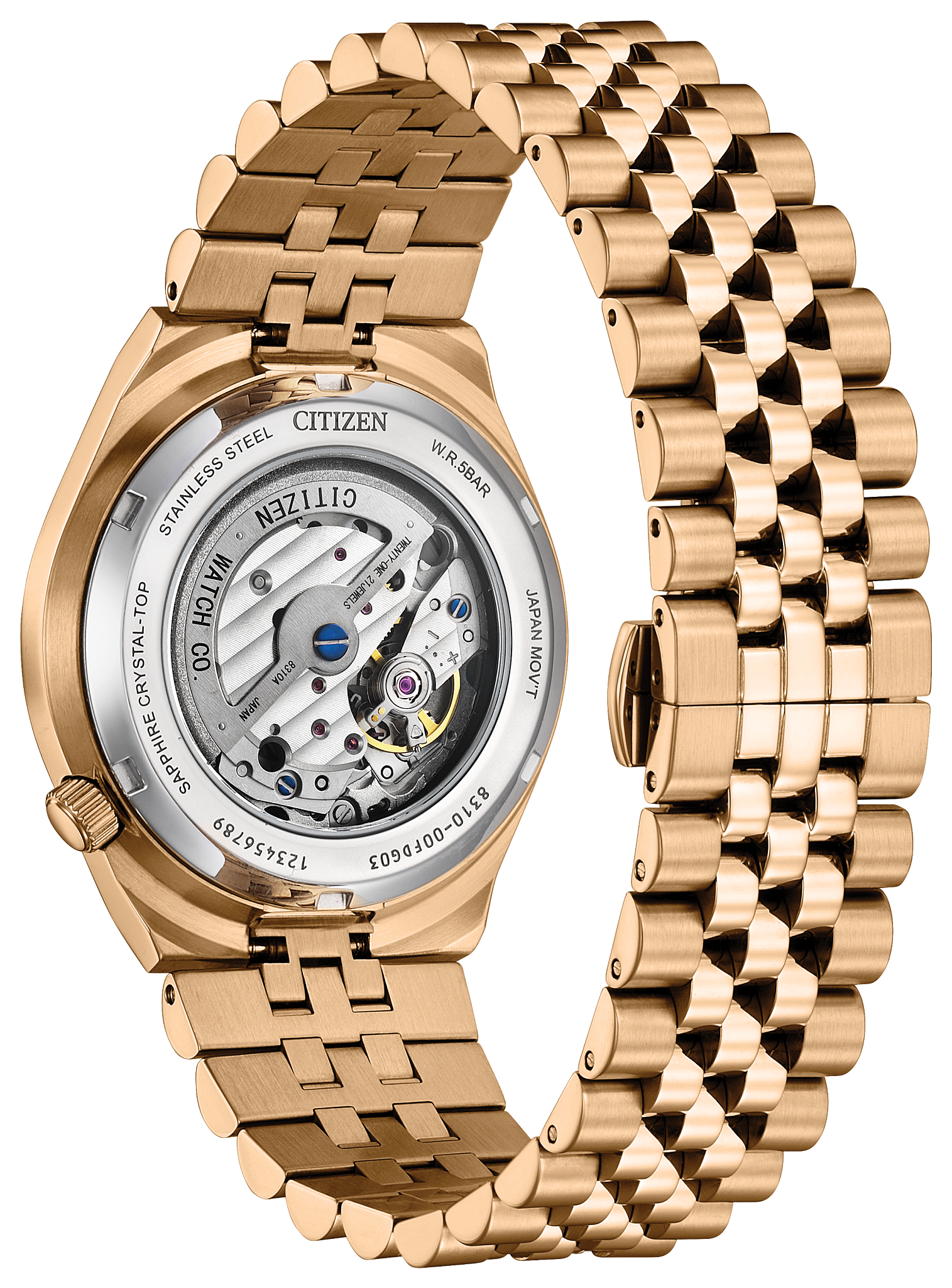 Citizen Tsuyosa 60 Blue Dial Rose Gold-Tone Stainless Steel Watch NK0023-57L