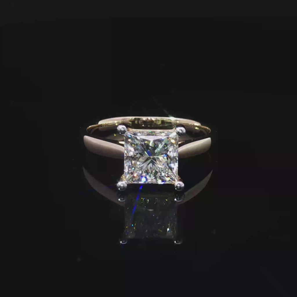 14K Princess Cut Diamond Solitaire Ring
