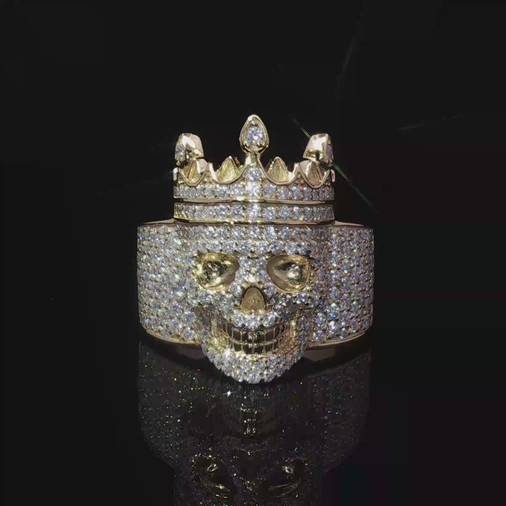 Crowned Skull Silver Ring
