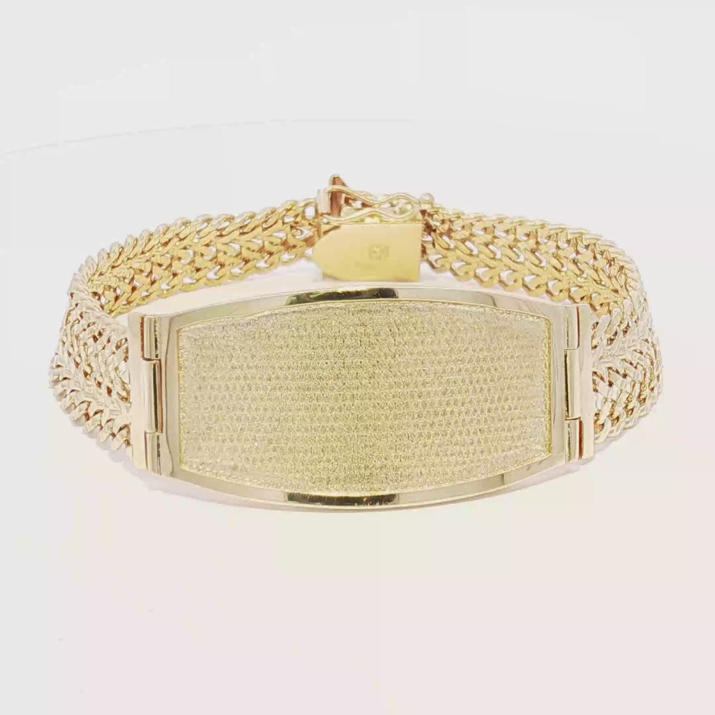 14k Gold Solid Petatillo ID Bracelet 13mm.