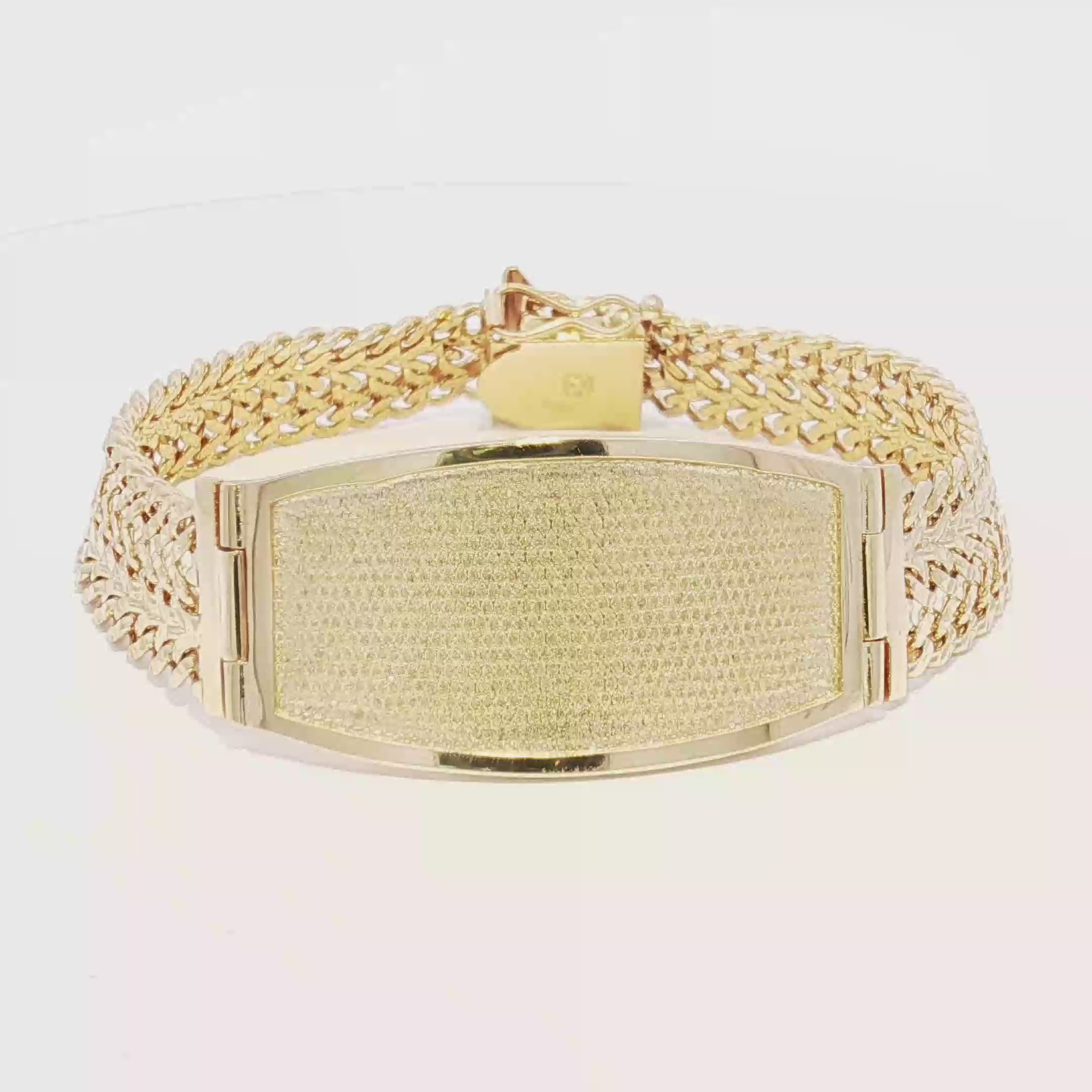 14k Gold Solid Petatillo ID Bracelet 13mm.