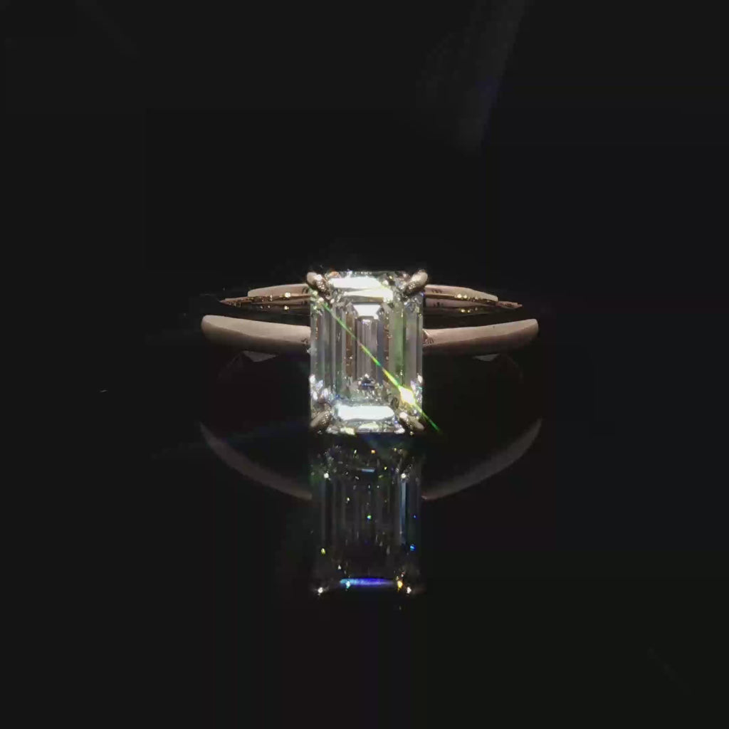 Emerald-Cut Diamond Solitaire Ring in Yellow Gold