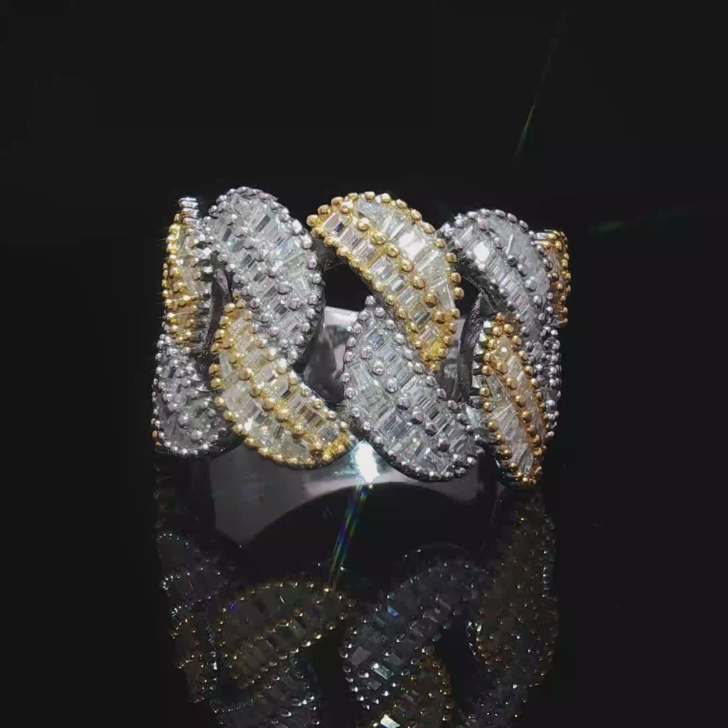 Two Tone Cuban Ring