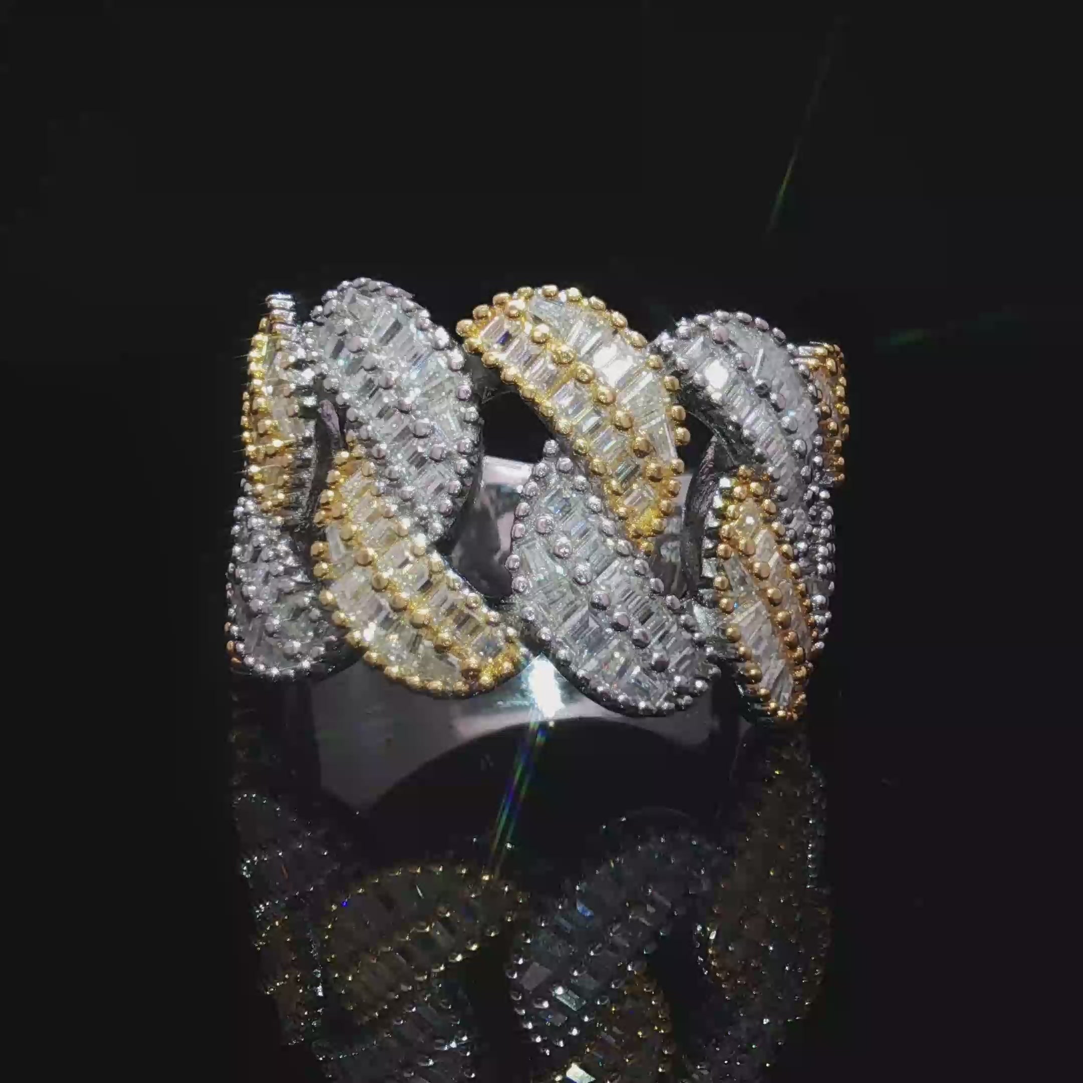 Two Tone Cuban Ring