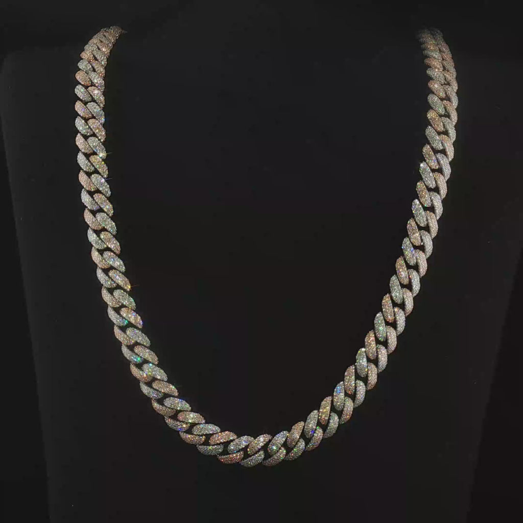 12mm Two-Tone Upside Down Cuban Link Chain