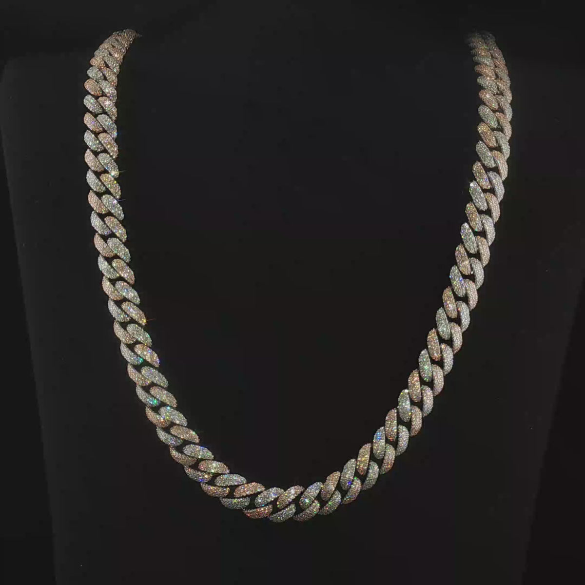 12mm Two-Tone Upside Down Cuban Link Chain
