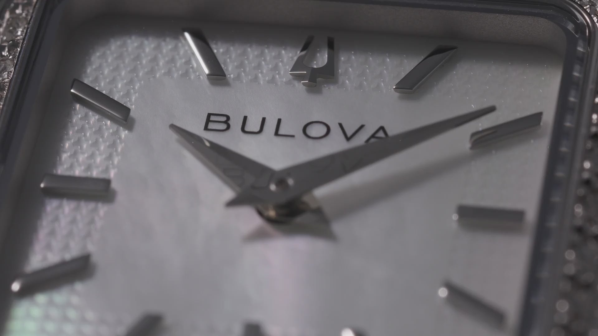 Bulova Sutton Silver-Tone Diamond Bezel White Mother-Of-Pearl Dial Stainless Steel Women's Watch 96R256
