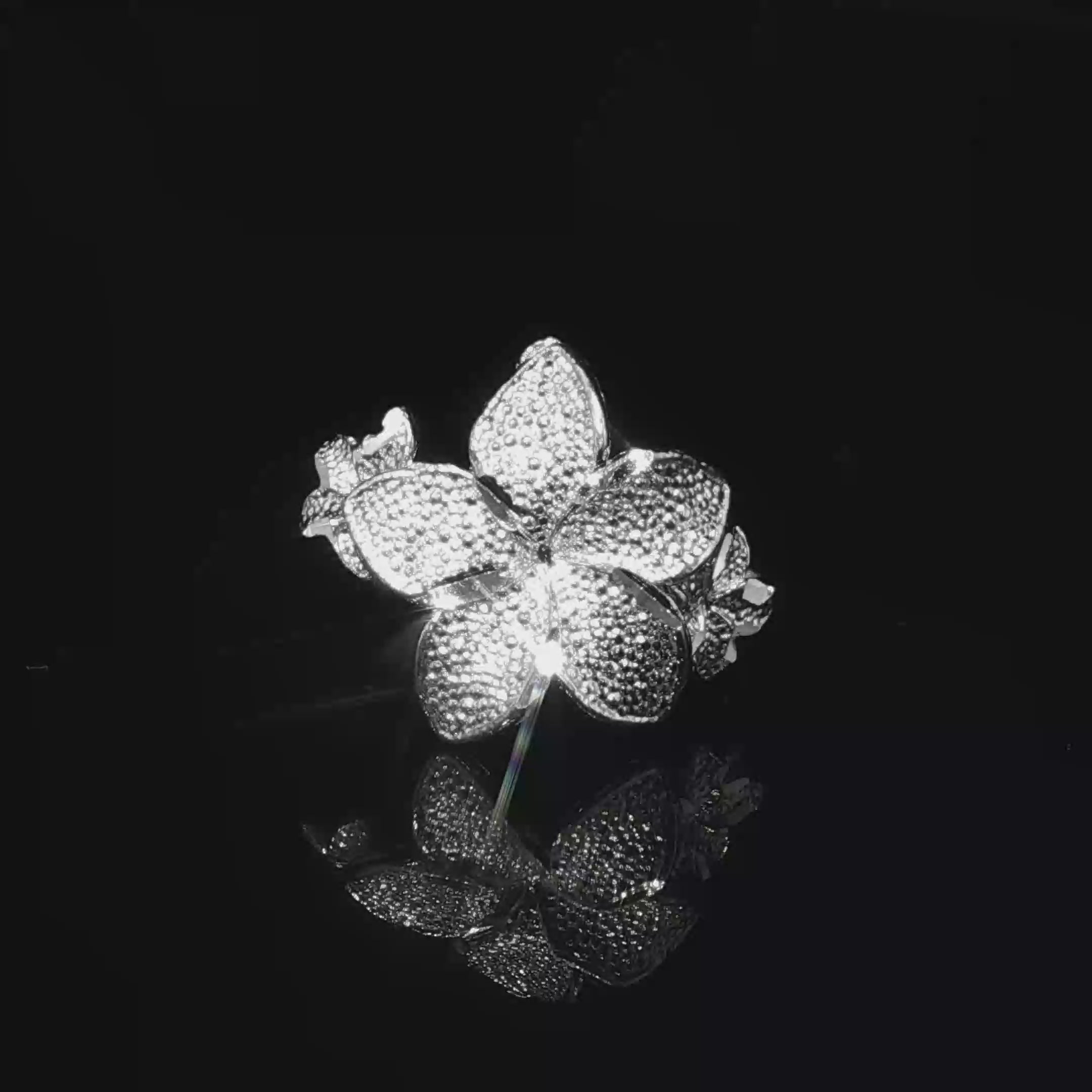 Large Tri Hibiscus Ring
