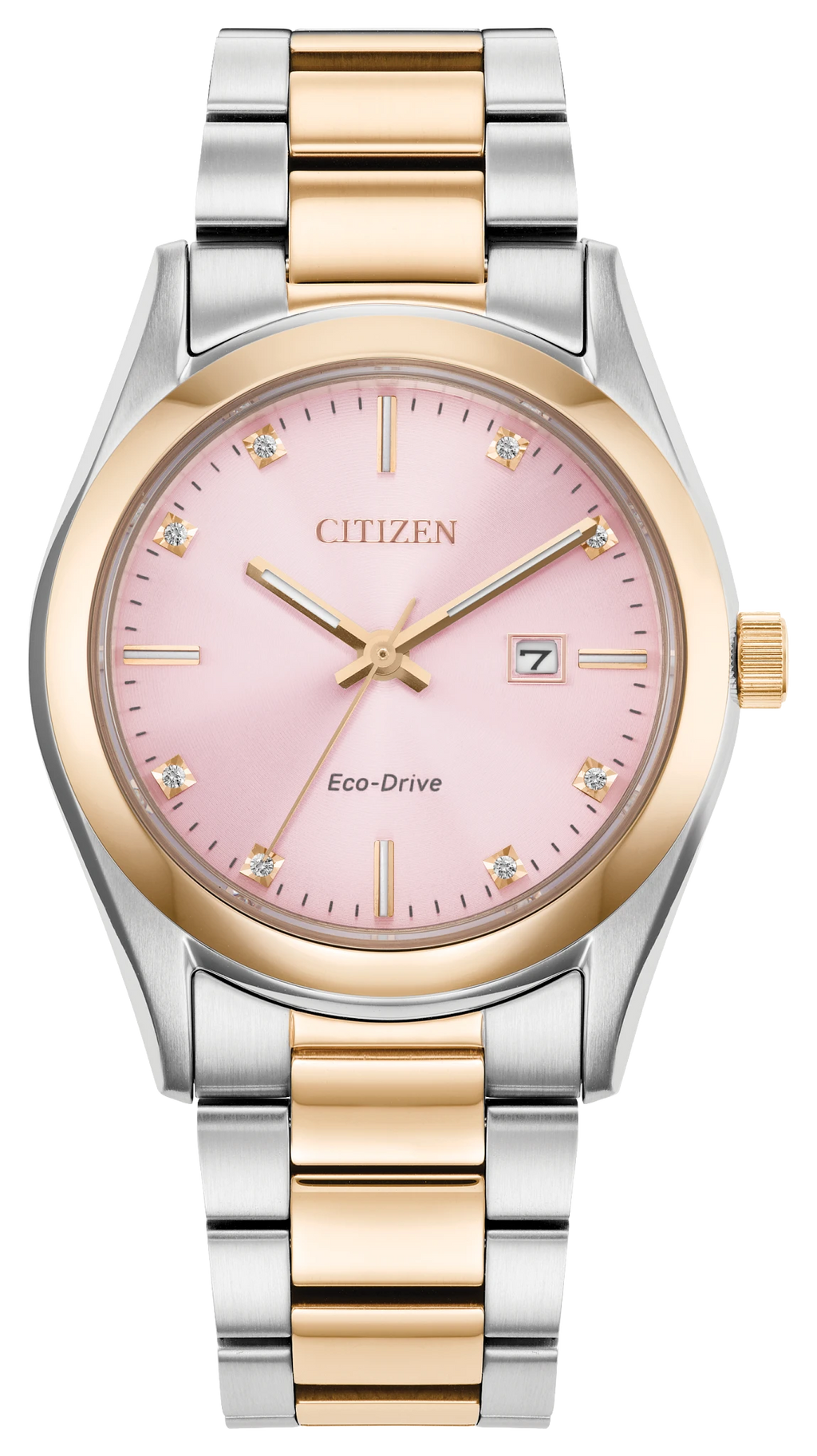 Citizen Sport Luxury Pink Dial Two-Tone Stainless Steel Women's Watch EW2706-58X