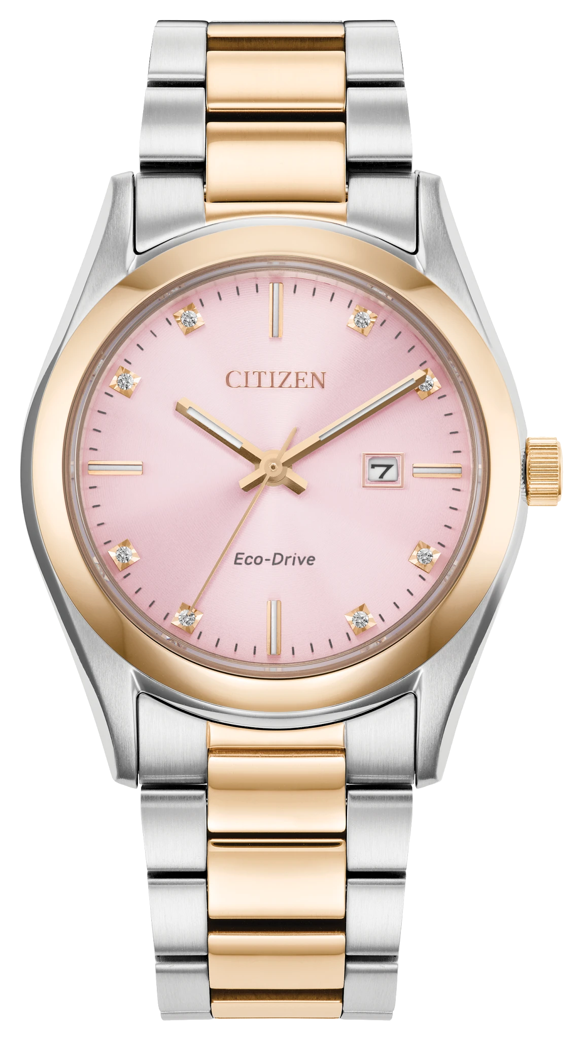 Citizen Sport Luxury Pink Dial Two-Tone Stainless Steel Women's Watch EW2706-58X