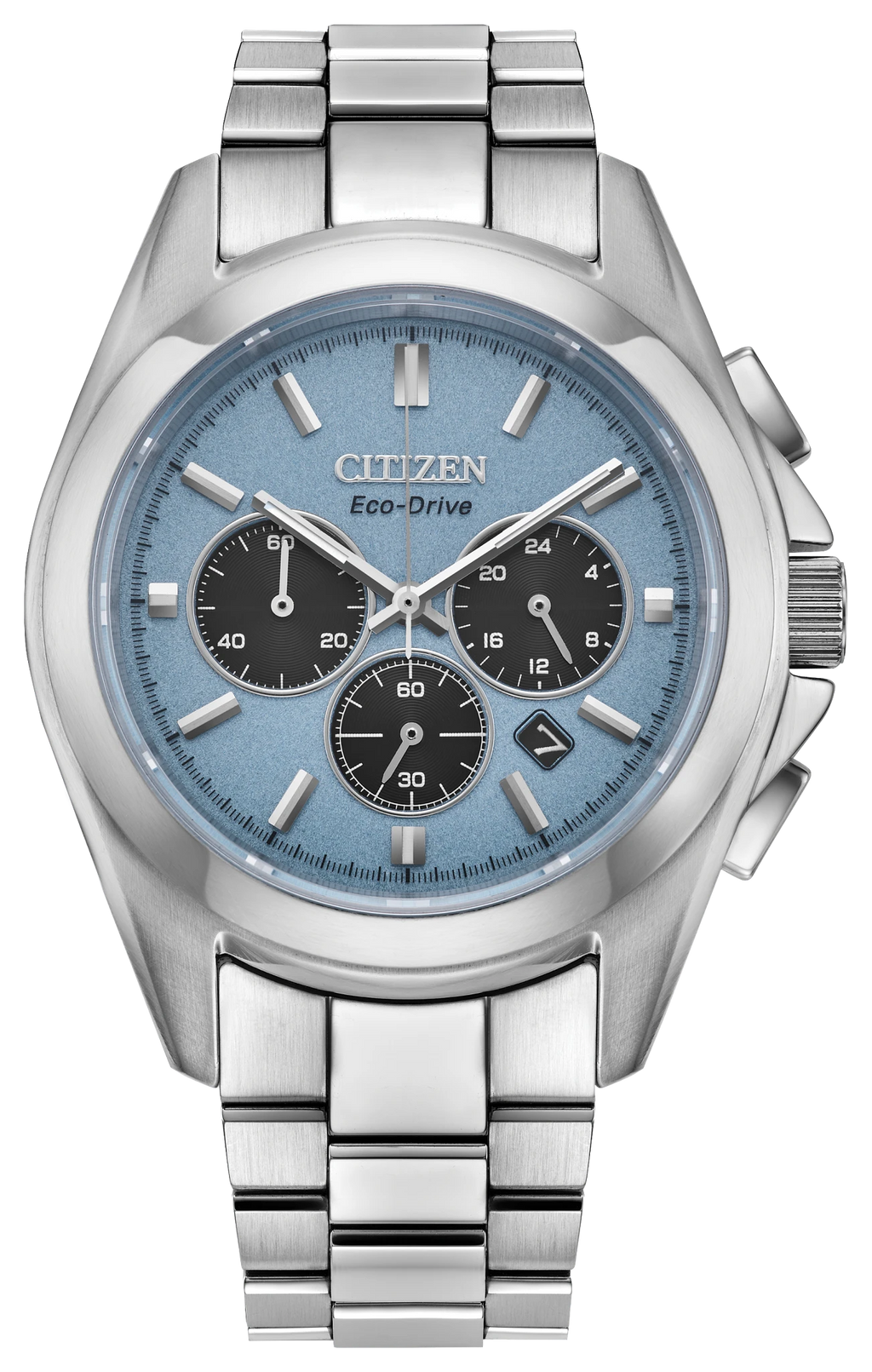Citizen Sport Luxury Light Blue Dial Stainless Steel Chronograph Watch CA4680-55L