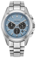 Citizen Sport Luxury Light Blue Dial Stainless Steel Chronograph Watch CA4680-55L