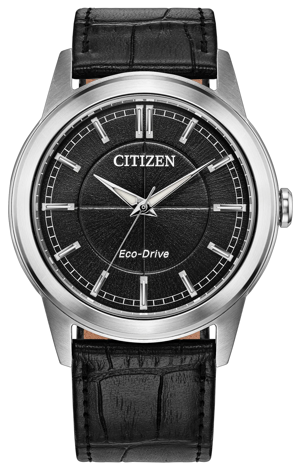 Citizen Rolan Black Dial Leather Strap Watch AW2110-06E