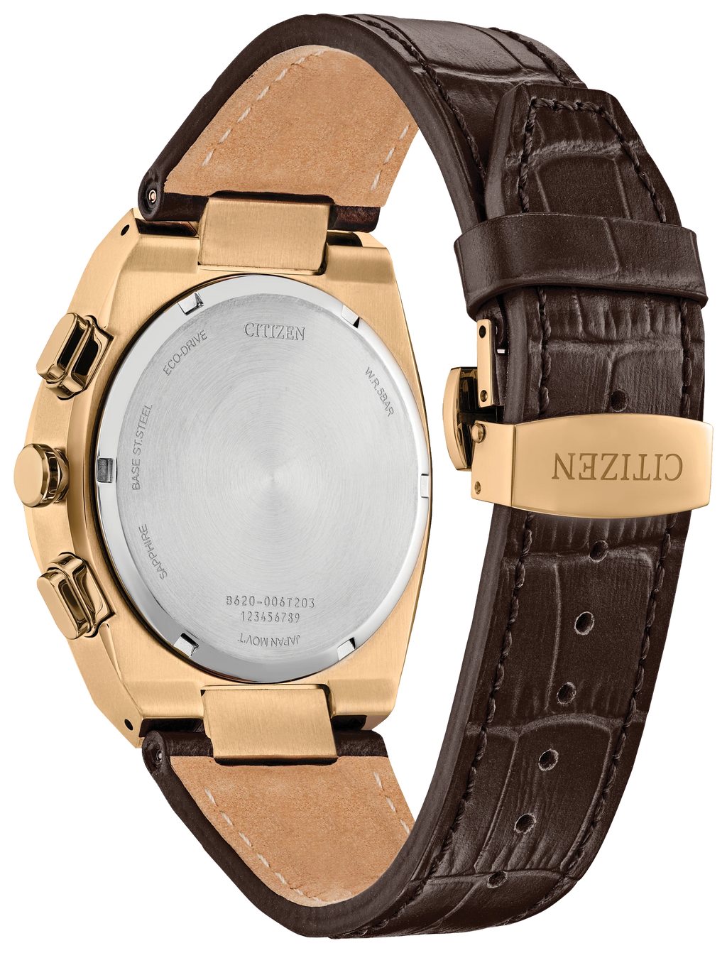 Citizen Axiom Rose Gold-Tone Stainless Steel Leather Chronograph Watch CA4583-01E