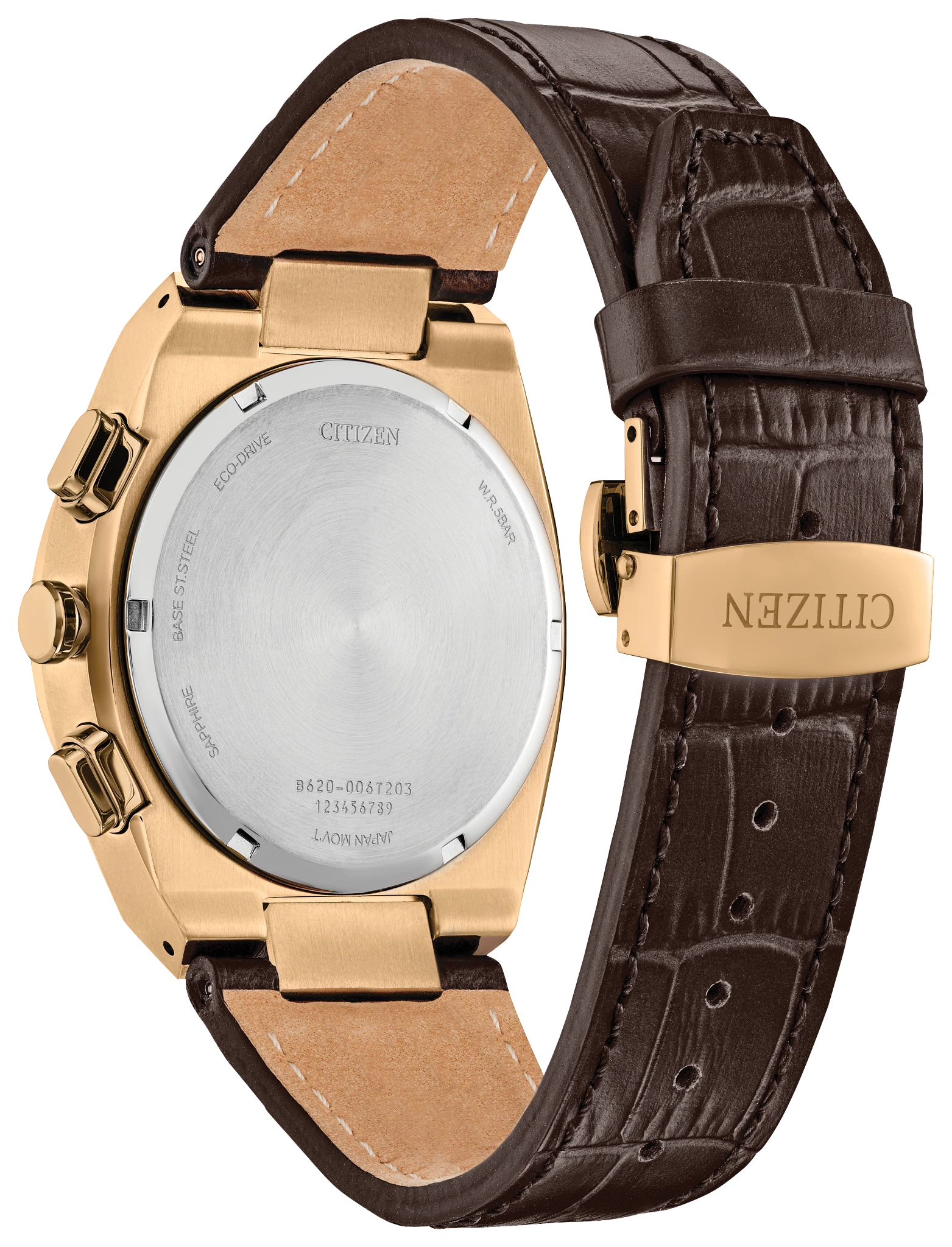 Citizen Axiom Rose Gold-Tone Stainless Steel Leather Chronograph Watch CA4583-01E