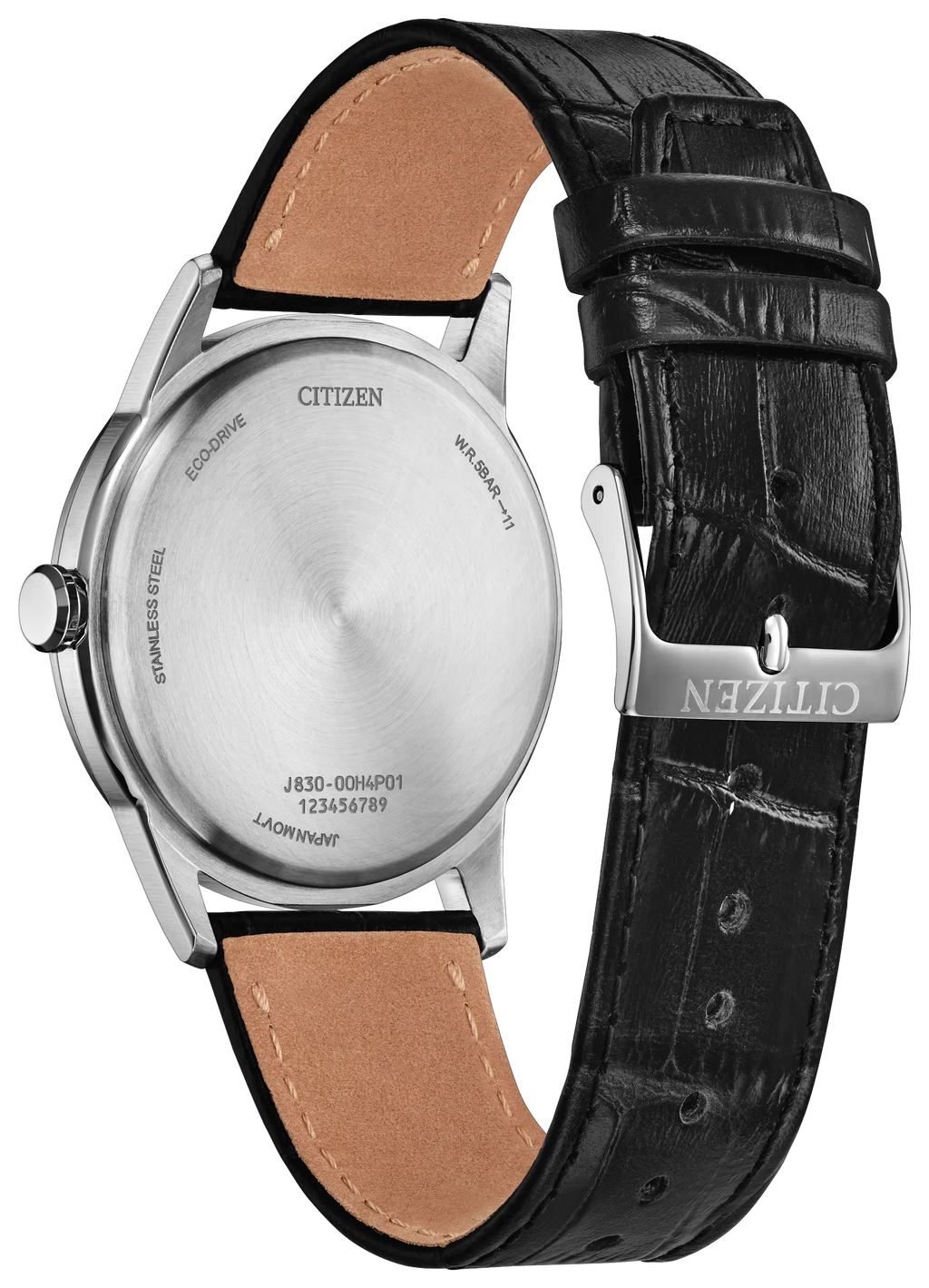 Citizen Rolan Black Dial Leather Strap Watch AW2110-06E