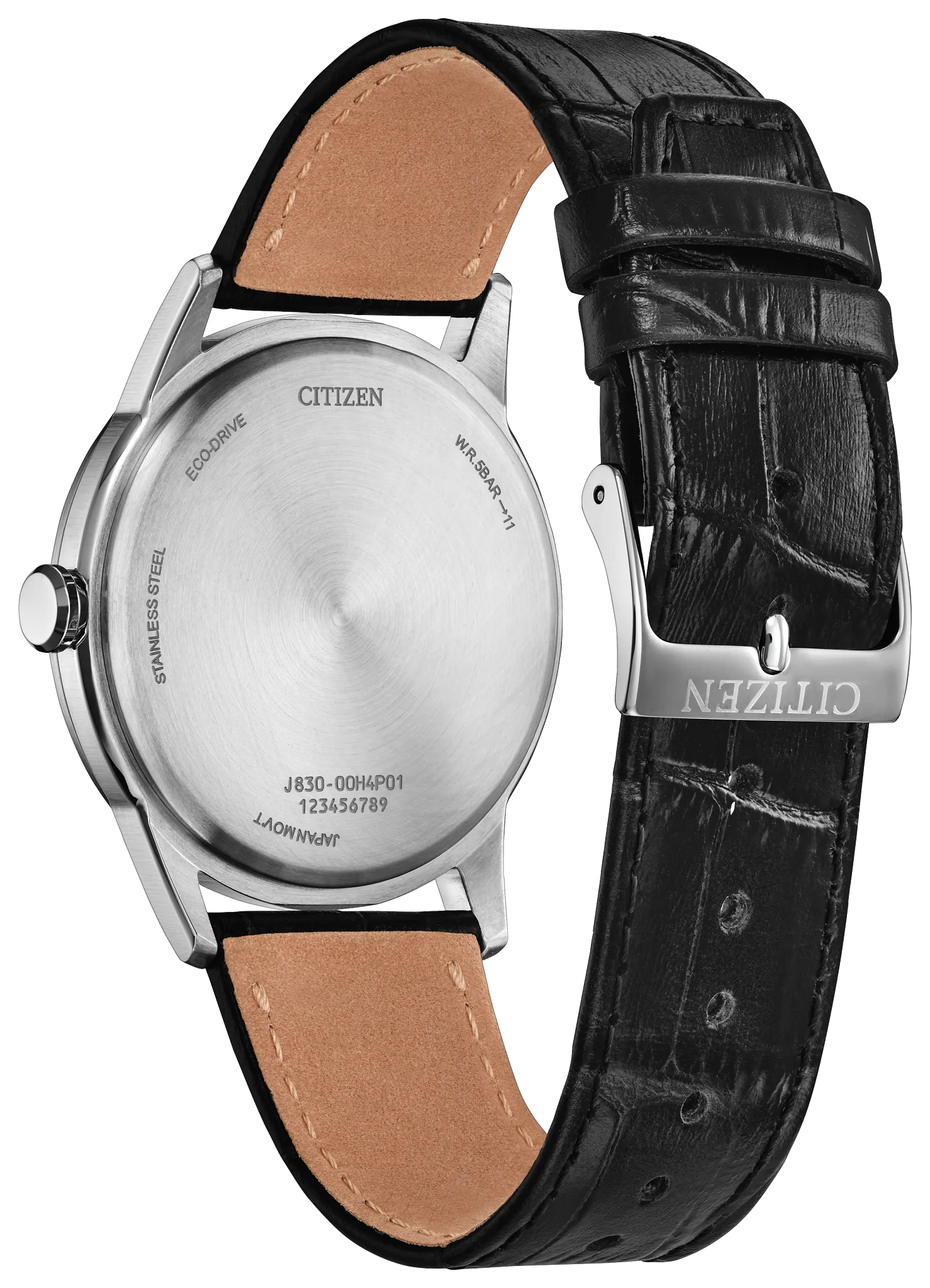 Citizen Rolan Black Dial Leather Strap Watch AW2110-06E