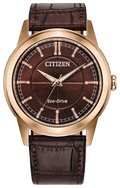 Citizen Rolan Brown Dial Leather Strap Watch AW2113-16X