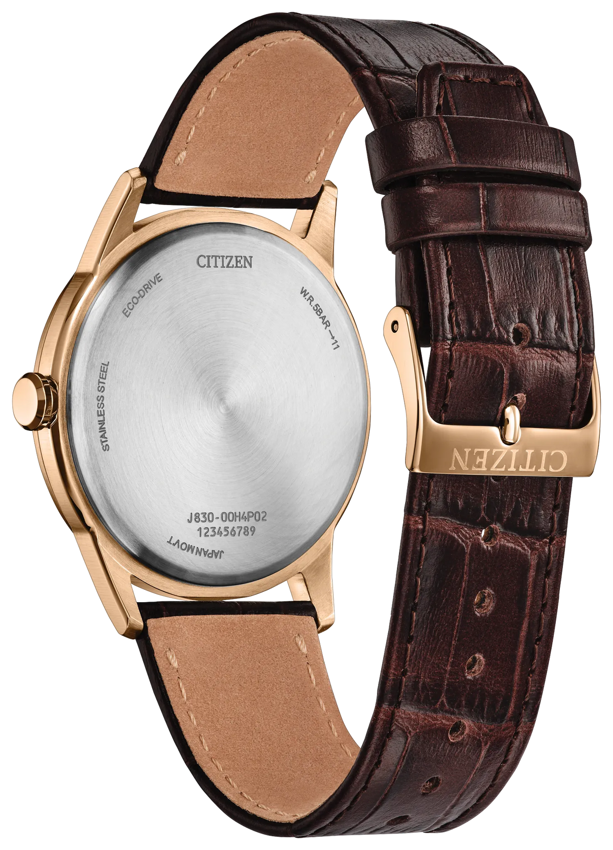 Citizen Rolan Brown Dial Leather Strap Watch AW2113-16X